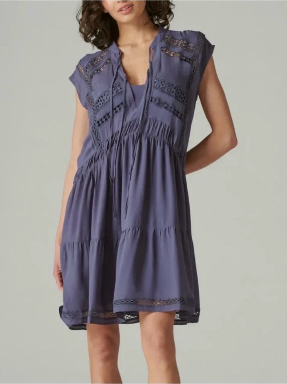 Lucky Brand Lace Inset Mini Dress